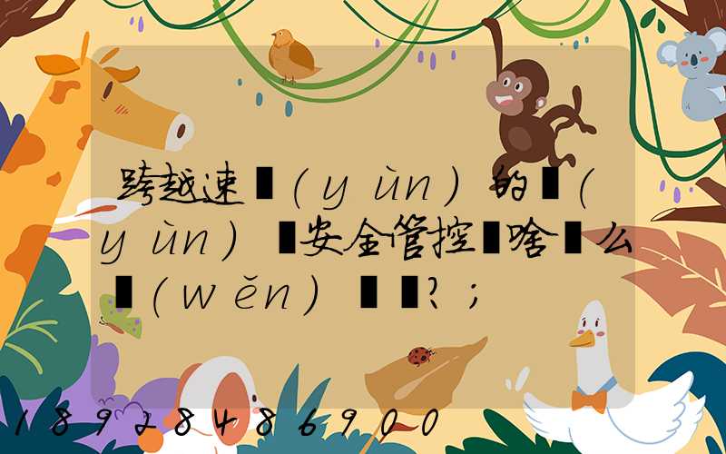 跨越速運(yùn)的運(yùn)輸安全管控為啥這么穩(wěn)？